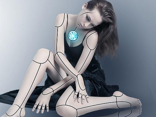 金发美女机器人（个人主页-ZNTM3NzA1NjA=） - 修图/后期 - 站酷设计师热心市民周老师原创素材 - 站酷ZCOOL