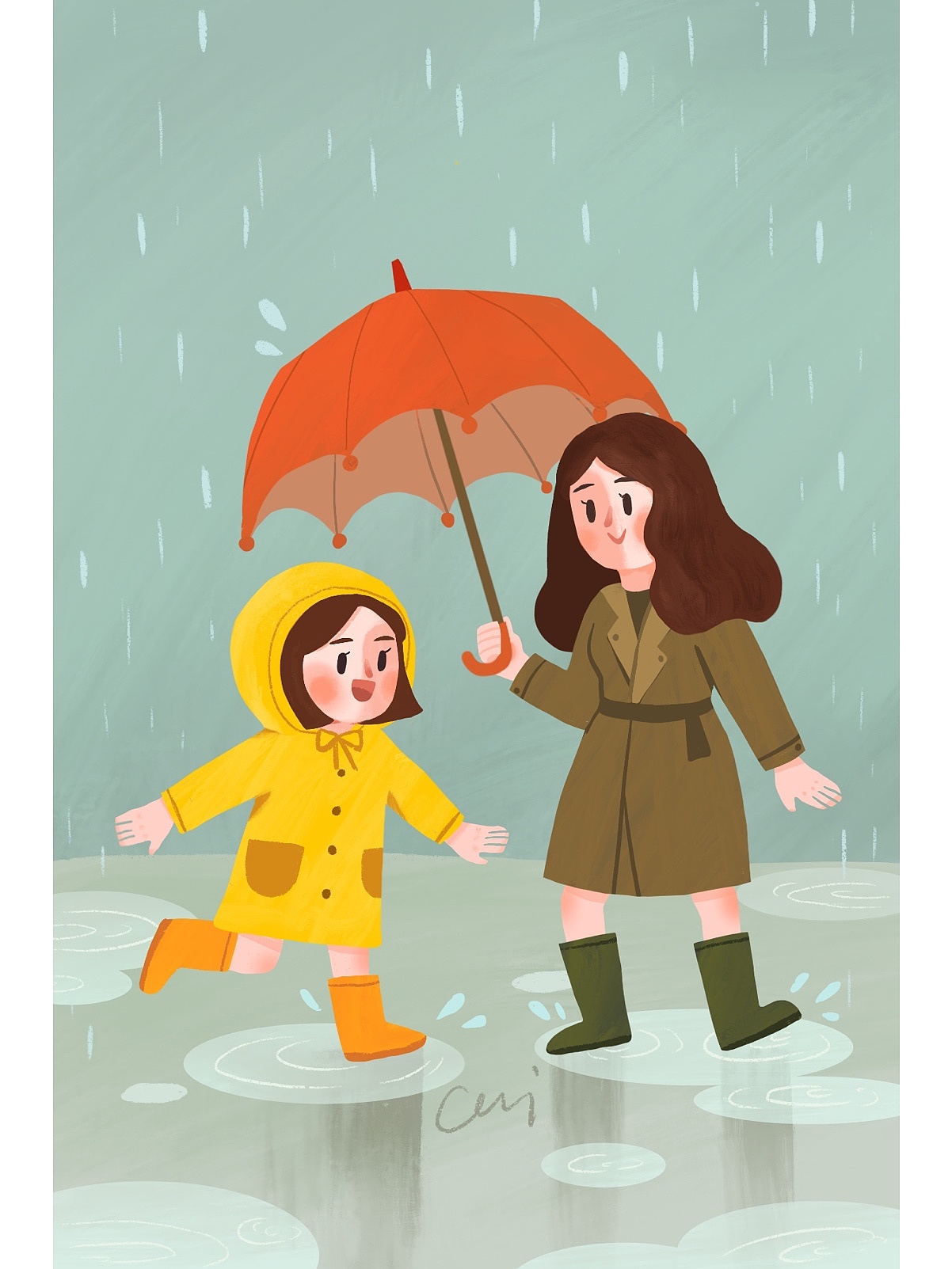 天猫亲子节系列插画海报