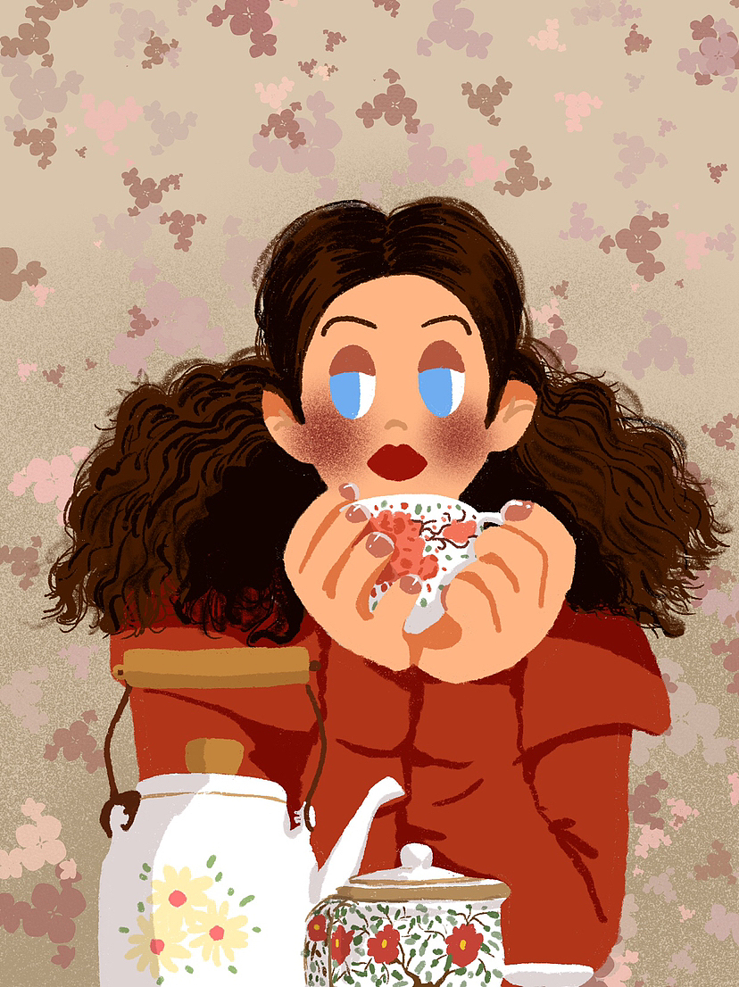 今日复古少女感满满