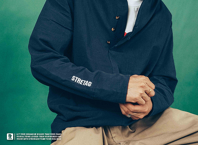 STRETAG2019新品潮流时尚男款藏蓝色九宝联名外套