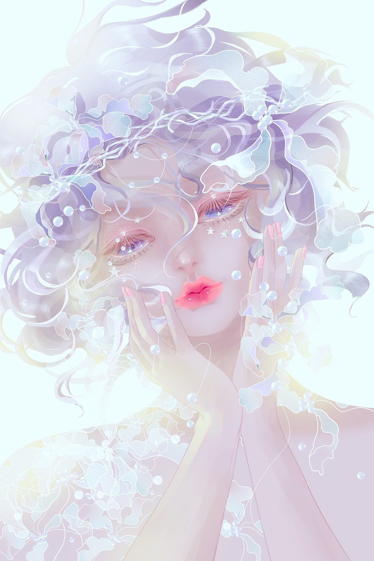 花与少女2（图ZMjk3OTc2NjA4） - 商业插画 - 站酷设计师六咩咩原创素材 - 站酷ZCOOL