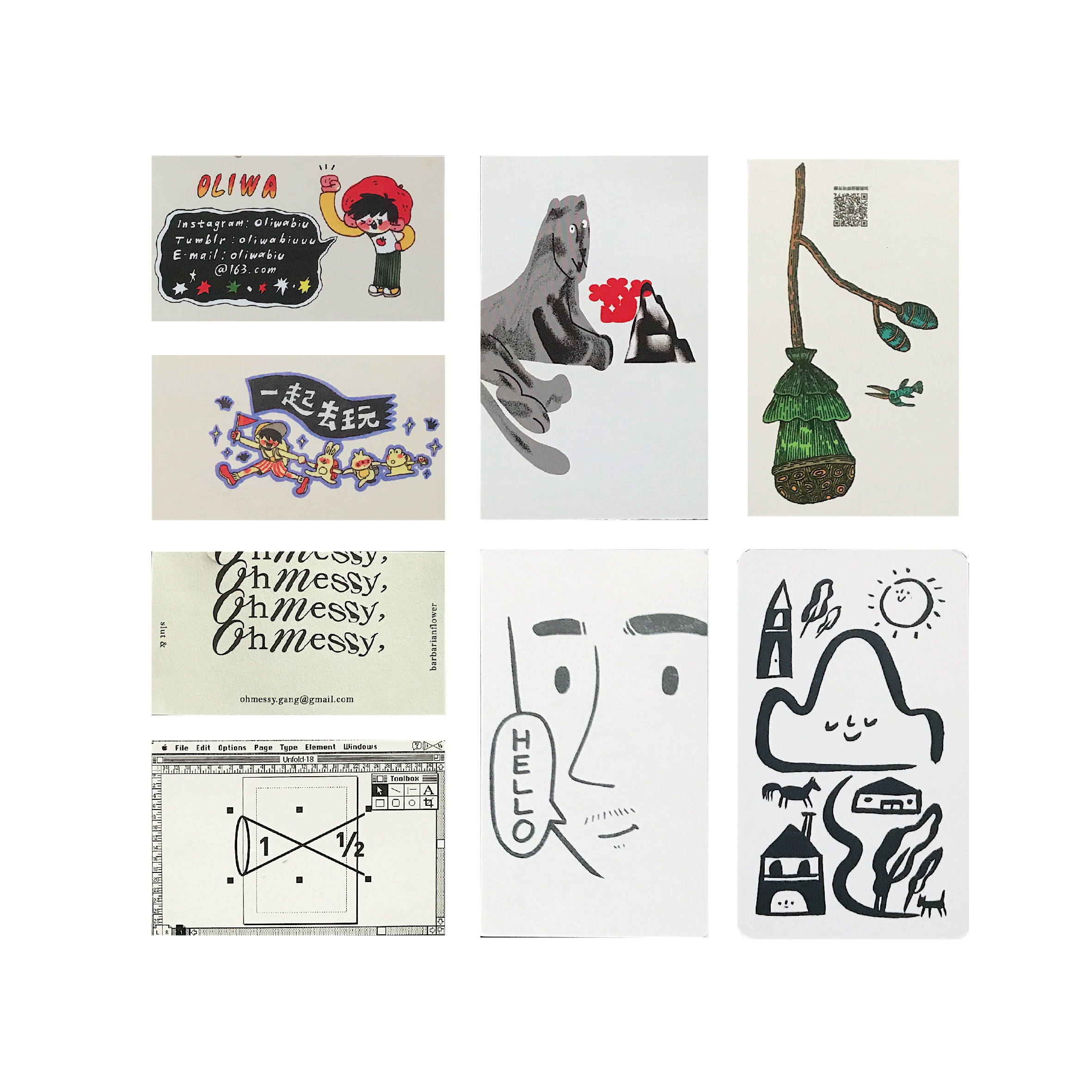 名片图鉴收藏分享/插画师设计师名片设计