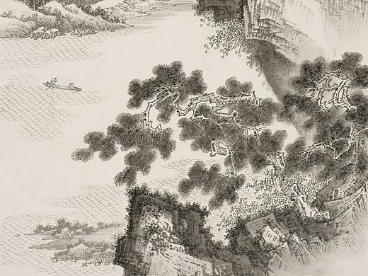 青绿山水步骤图《溪山行舟》王军河