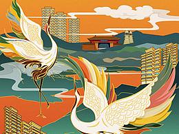 新城和奧園的幾張插畫(huà)刷屏