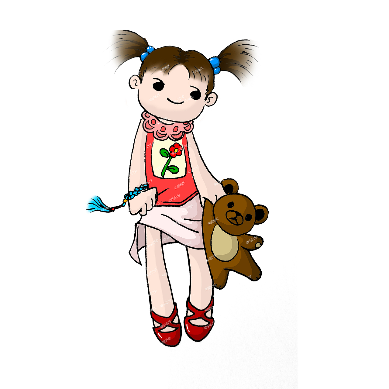 小女孩插画（图ZMTAwNTk2NTY4） - 艺术插画 - 站酷设计师头顶个光圈原创素材 - 站酷ZCOOL