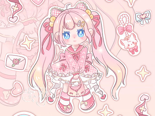 粉粉嫩嫩的贴纸