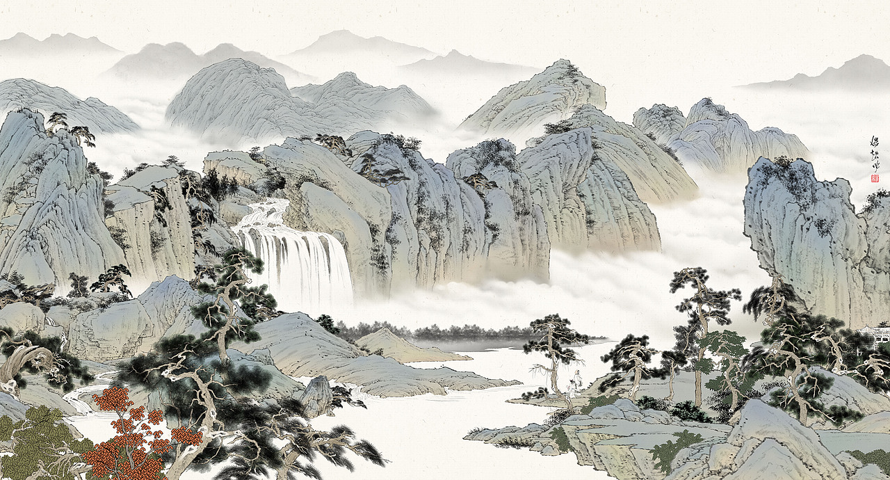 纪保超《数字山水》（图ZMjQ3MDQ2NDg0） - 商业插画 - 站酷设计师纪保超原创素材 - 站酷ZCOOL