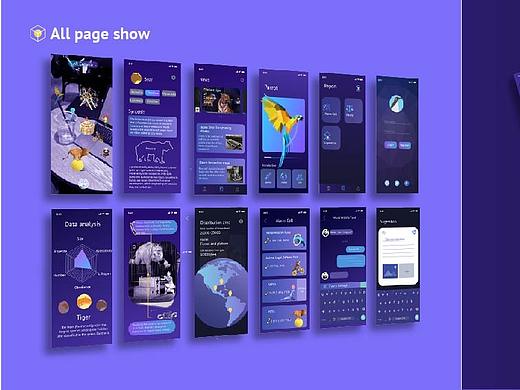 UI交互设计页面 动物表演马戏团科普App
