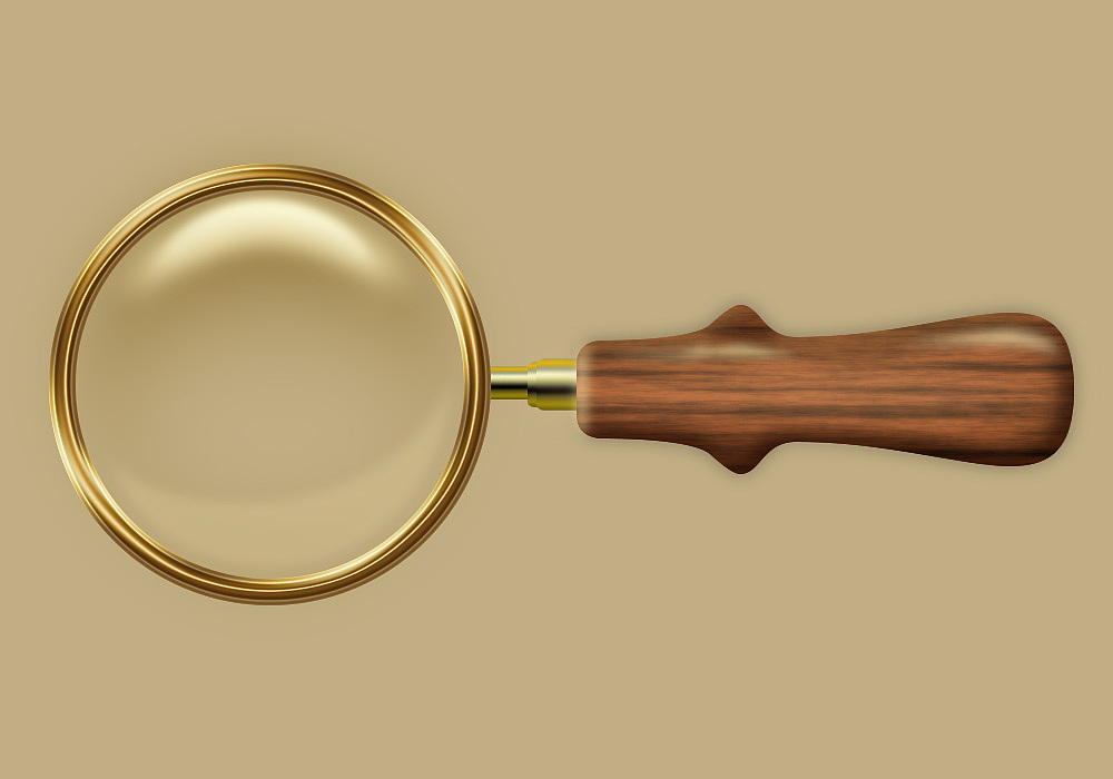 金属 质感放大镜 临摹 内附ps源文件