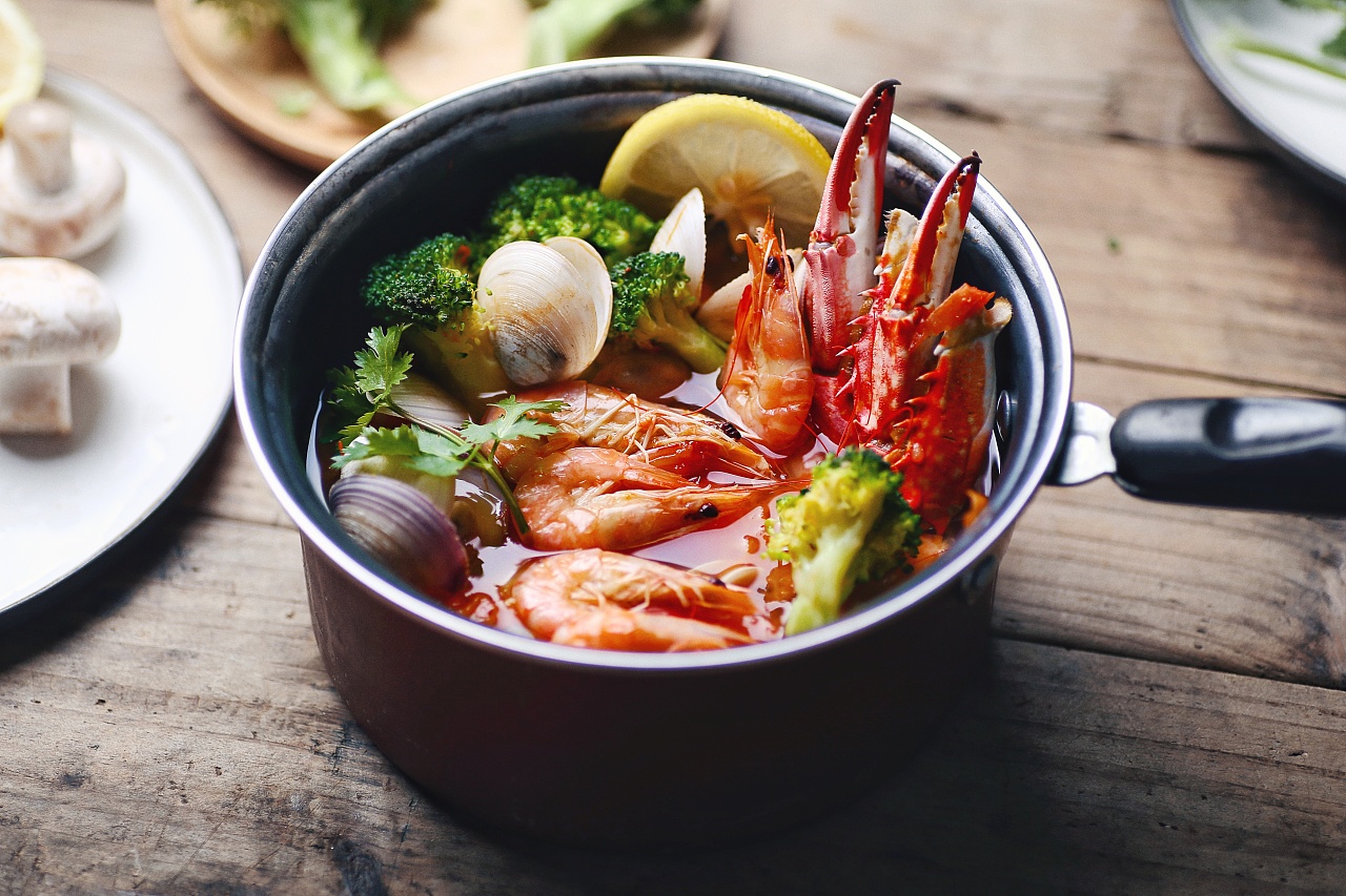 美食拍摄 冬阴功汤 沙拉 蔬菜食材食品摄影