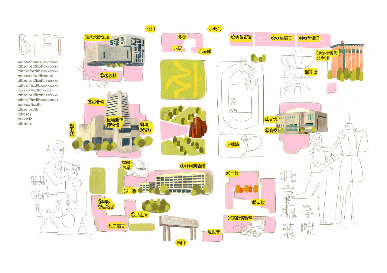 北服手绘地图（图ZODUzODE0MTY=） - 商业插画 - 站酷设计师Bamboo龍竹子原创素材 - 站酷ZCOOL