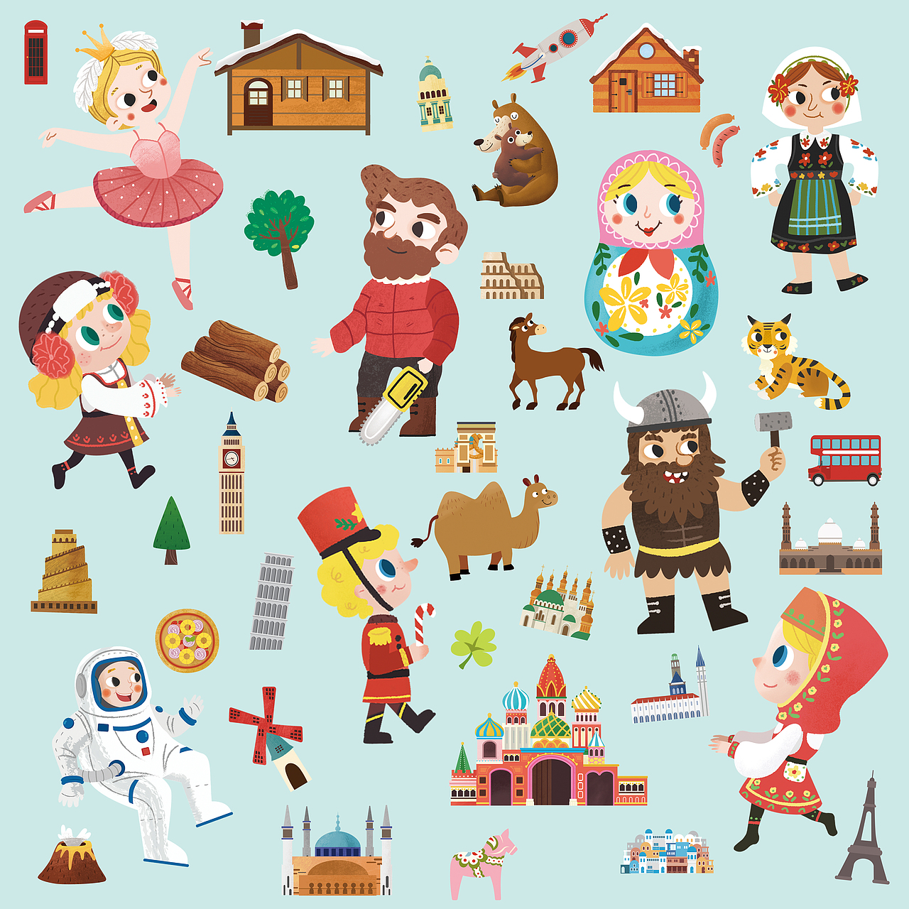 环游世界（图ZMjYzNzY4Mjcy） - 儿童插画 - 站酷设计师AD_AD原创素材 - 站酷ZCOOL