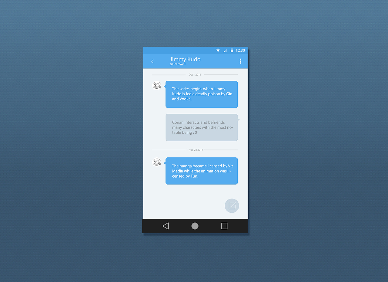 andriod5.0 社交app（图ZMjA5MjgxMDQ=） - APP界面 - 站酷设计师oky_原创素材 - 站酷ZCOOL