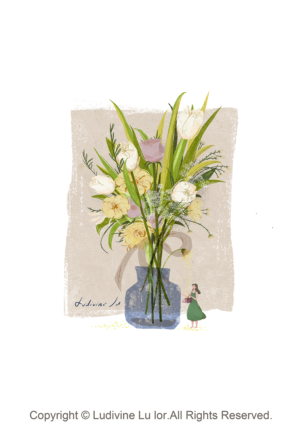 拥抱一束春天（图ZMjA2Mjk0OTI0） - 商业插画 - 站酷设计师转转ludivine原创素材 - 站酷ZCOOL