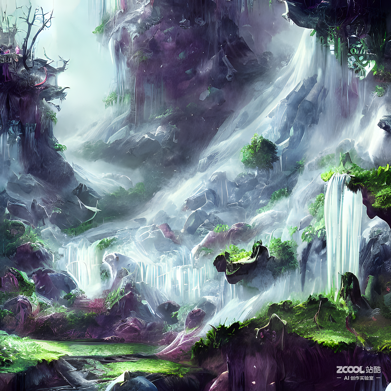 #AI创作实验室#藏在秘境深处的超自然村庄