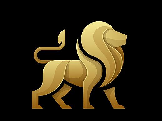 国外炫彩风格狮子logo标志AI素材