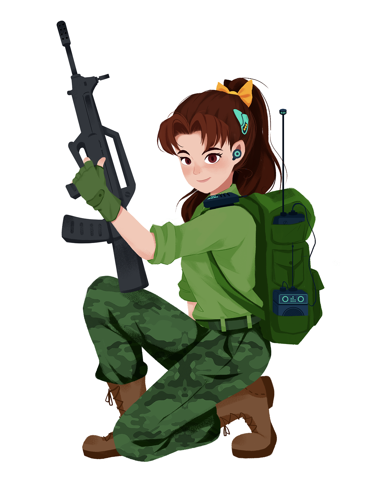 中的女兵角色设计以及小小兵表情包版权上海/插画师/2年前/426浏览