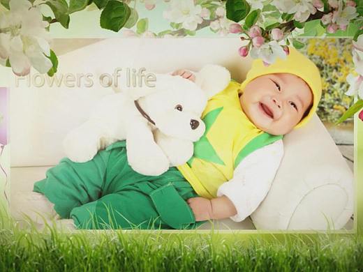 成长纪念成长照片电子相册vcr宝宝满月开场mv视频制作