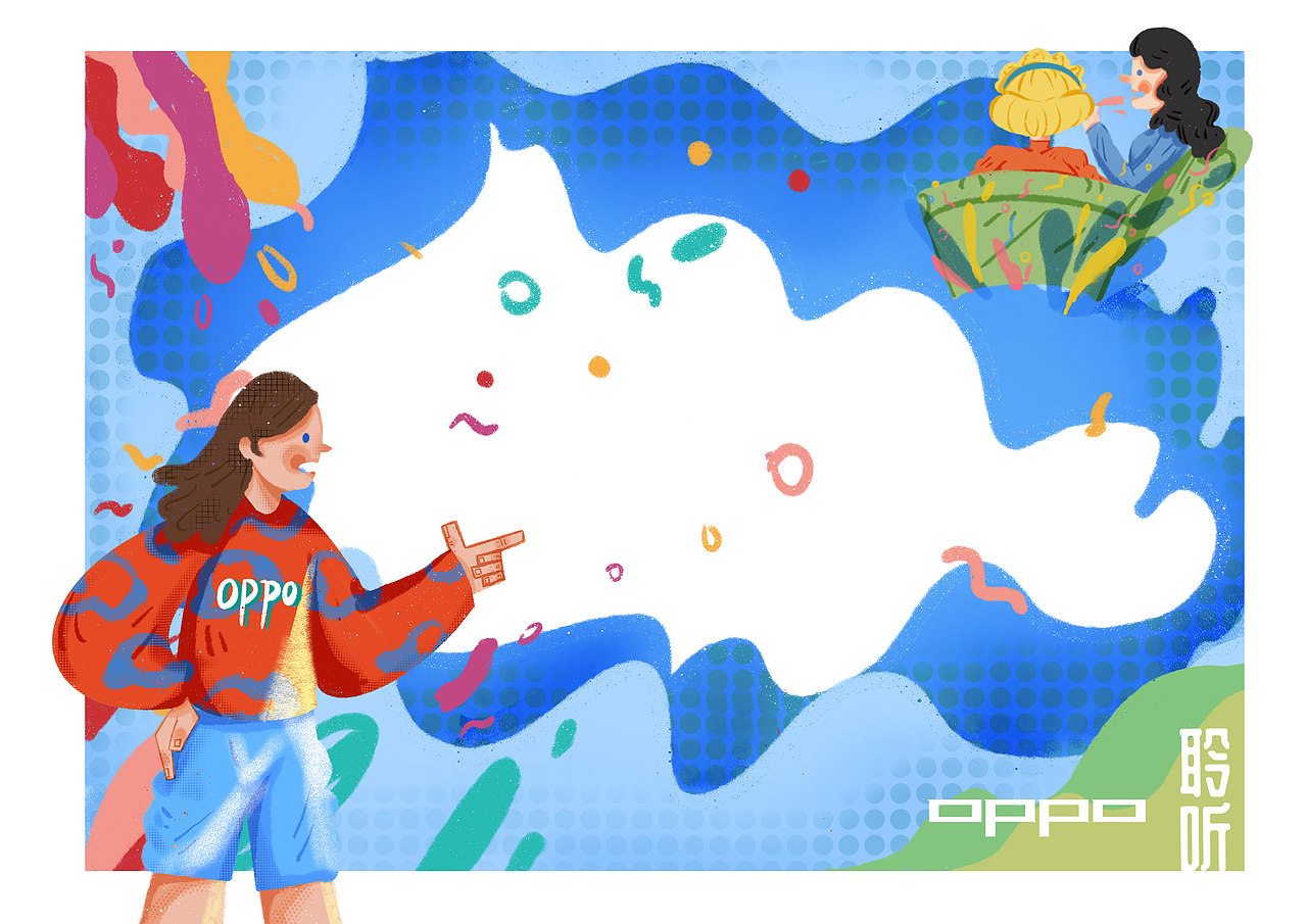 OPPO Enco Free耳机 聆听系列 粉蓝（图ZMTkwMzI2MDUy） - 图案 - 站酷设计师你在想屁吃pipu原创素材 - 站酷ZCOOL