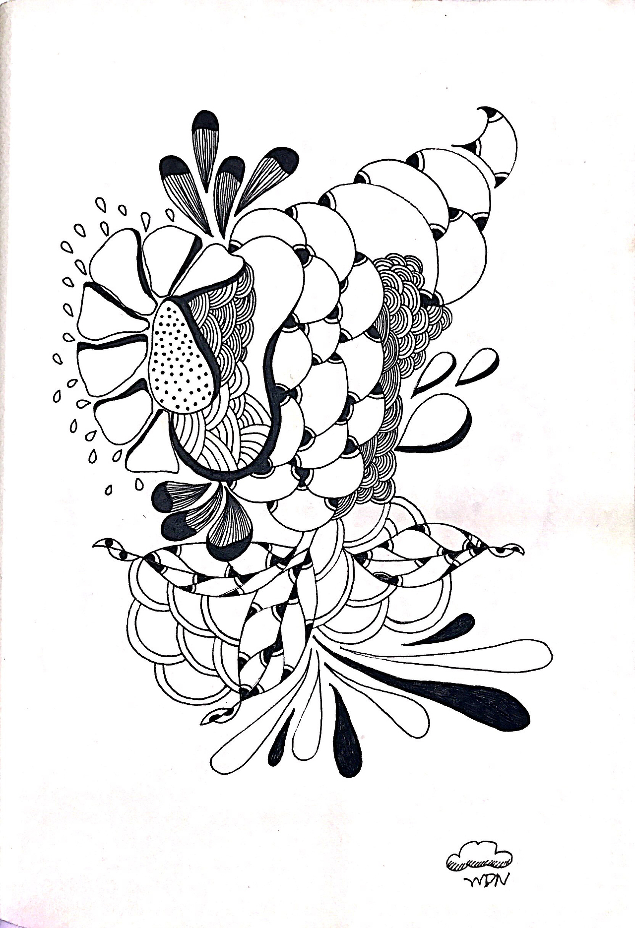 禅绕画线描装饰画手绘插画