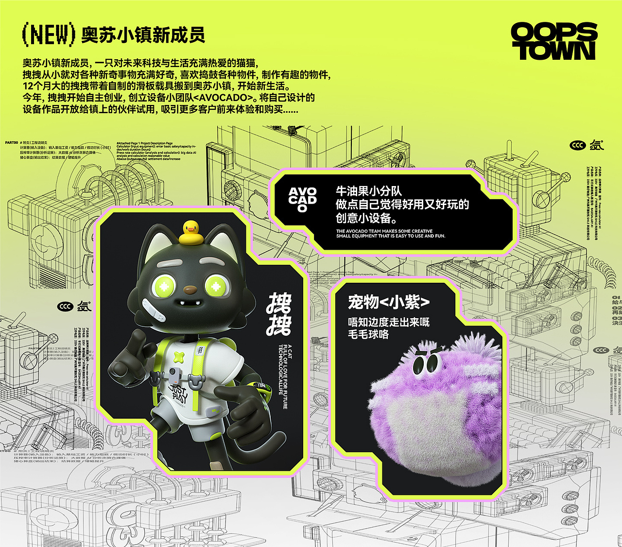 IP角色设定-拽拽喵和宠物小紫(图ZMzE5MDY2NjAw) - 人物/生物 - 站酷设计师黑仔ODING原创素材 - 站酷ZCOOL