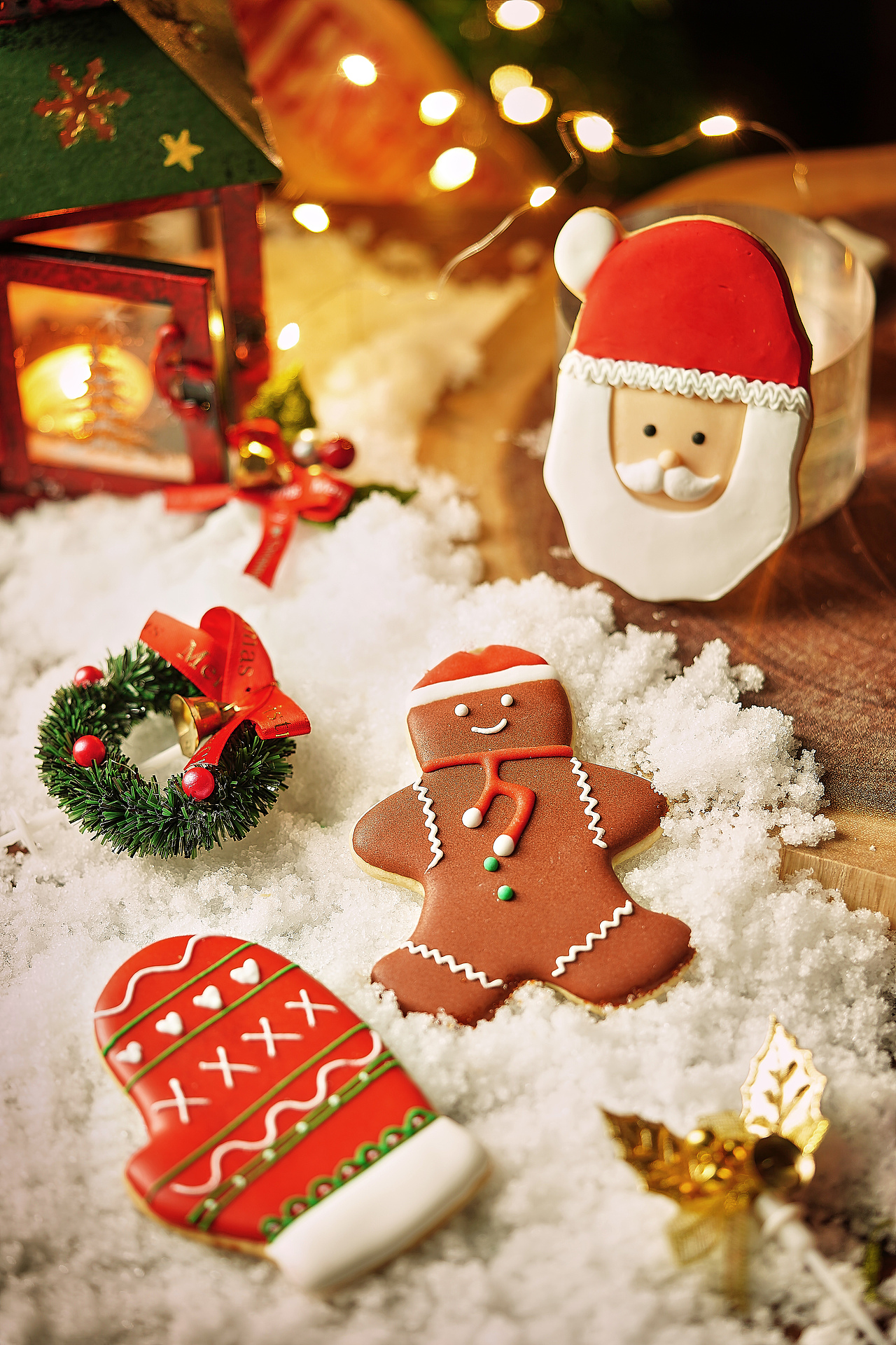 美食摄影|圣诞美食松饼树纸杯蛋糕姜饼人曲奇饼干蛋挞