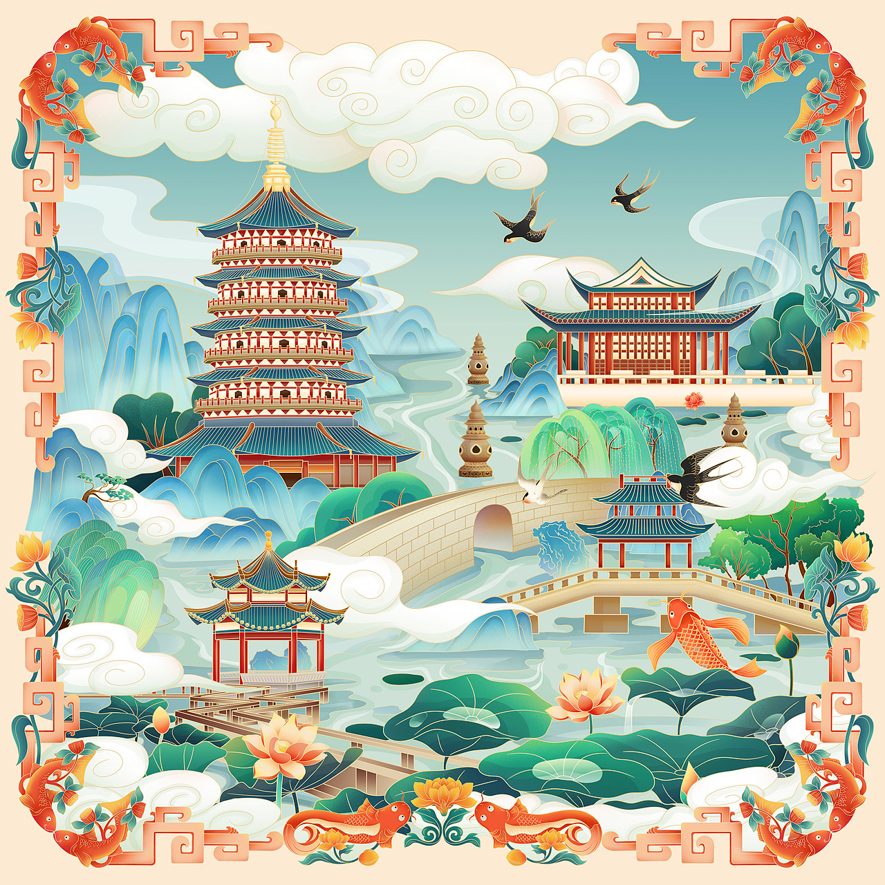 杭州西湖国潮风