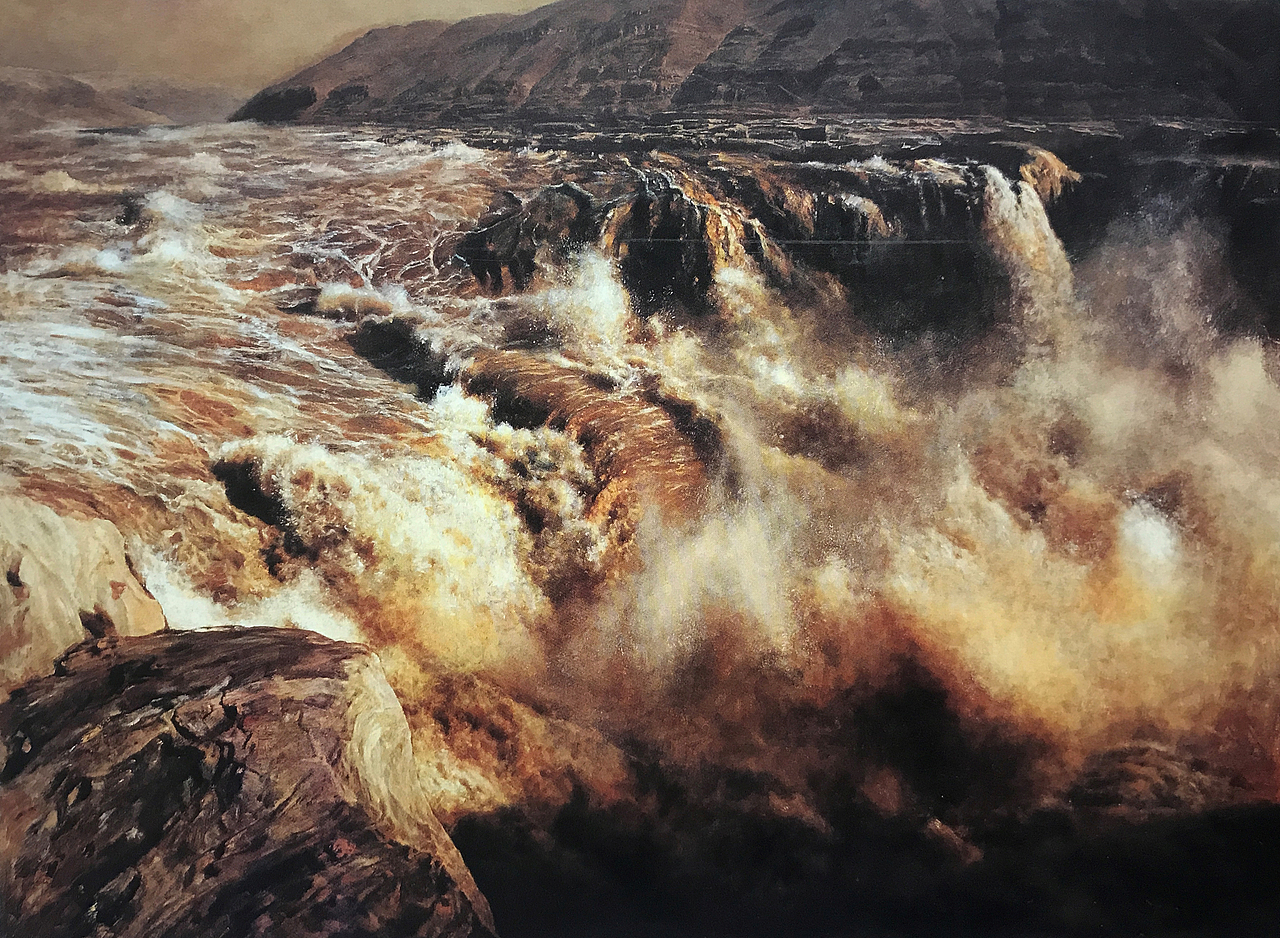 我和我的油画《壶口瀑布》