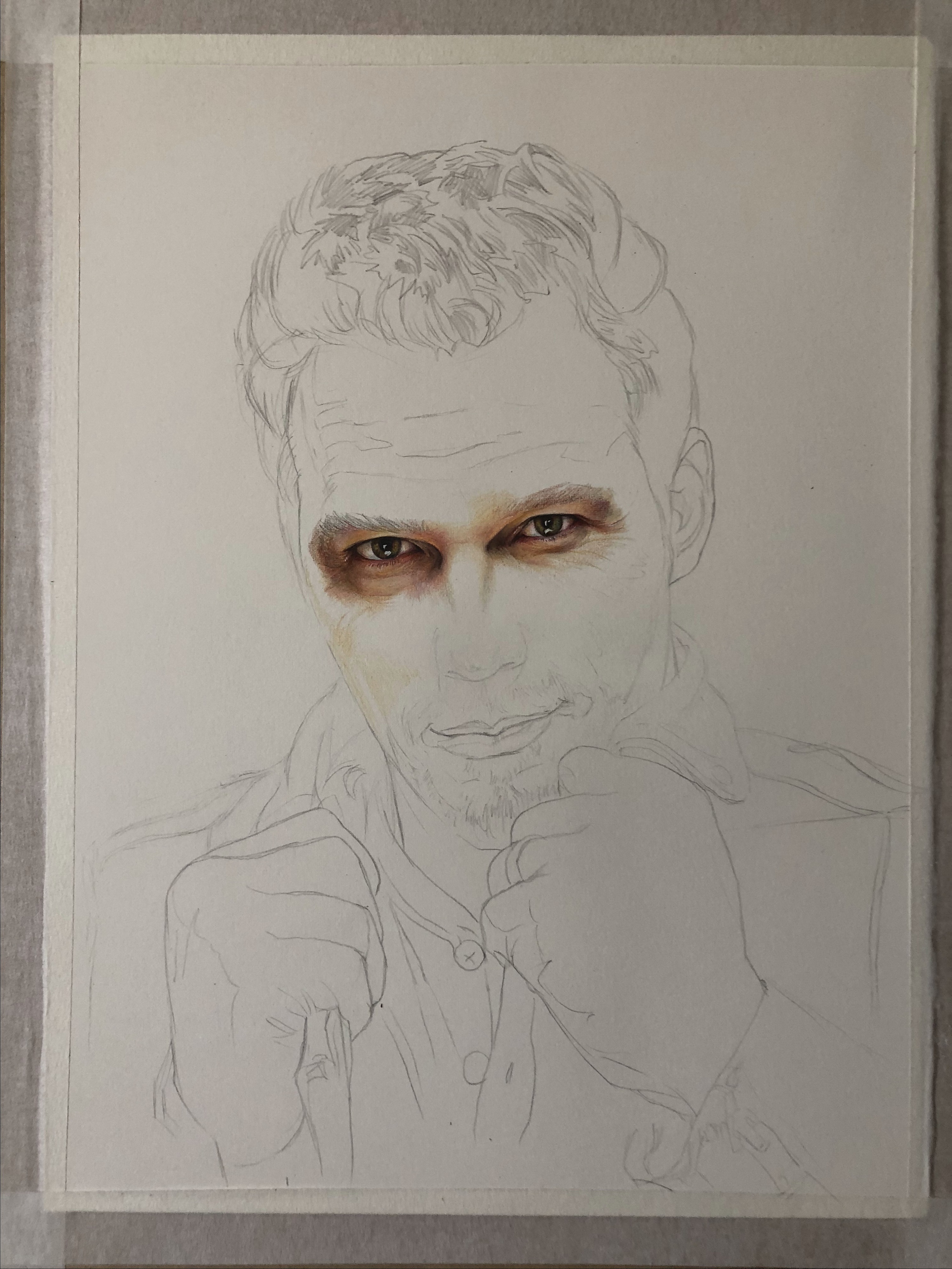 彩铅画《穿皮衣的星爵》