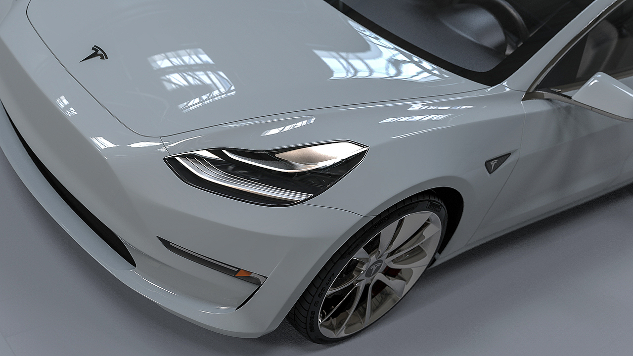 Keyshot&Photoshop】 特斯拉Model3,渲染练习