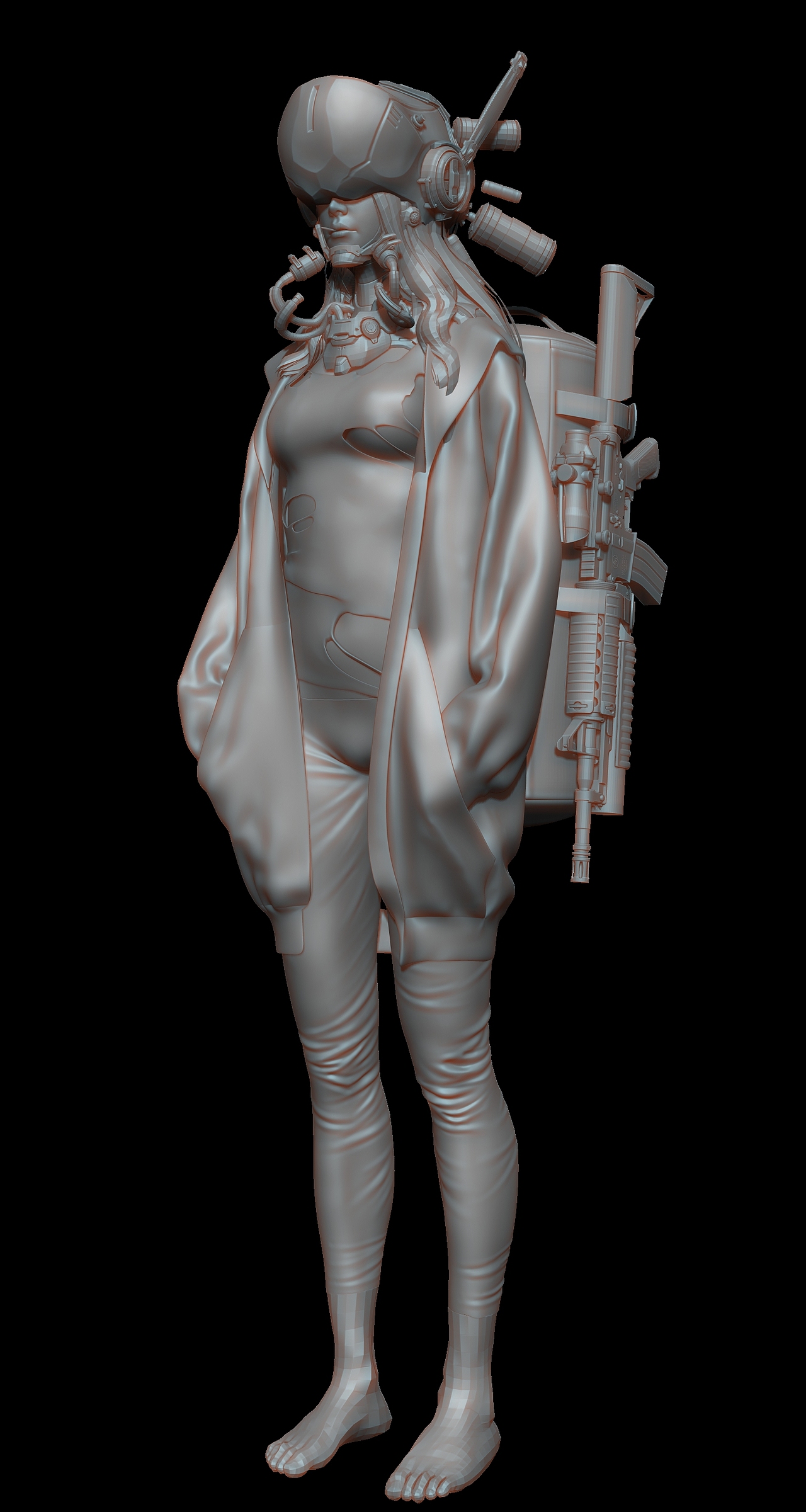 機(jī)械頭盔女（圖ZMTI2OTIzMDg0） - 人物/生物 - 站酷設(shè)計師銀狐御三維工作室原創(chuàng)素材 - 站酷ZCOOL