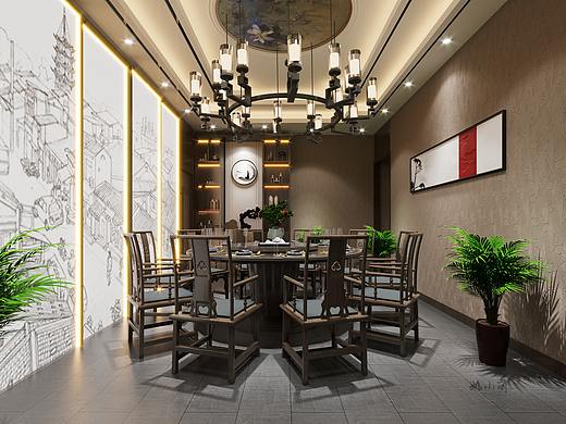 新中式包厢 —— 现代优雅与中式情调的共生共融！