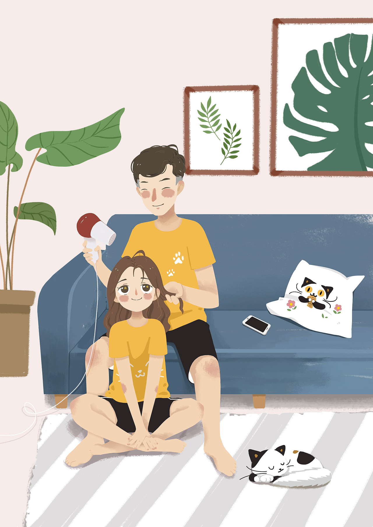 情侣日常（图ZMjYwNjg4NjY4） - 商业插画 - 站酷设计师瓜唧唧原创素材 - 站酷ZCOOL