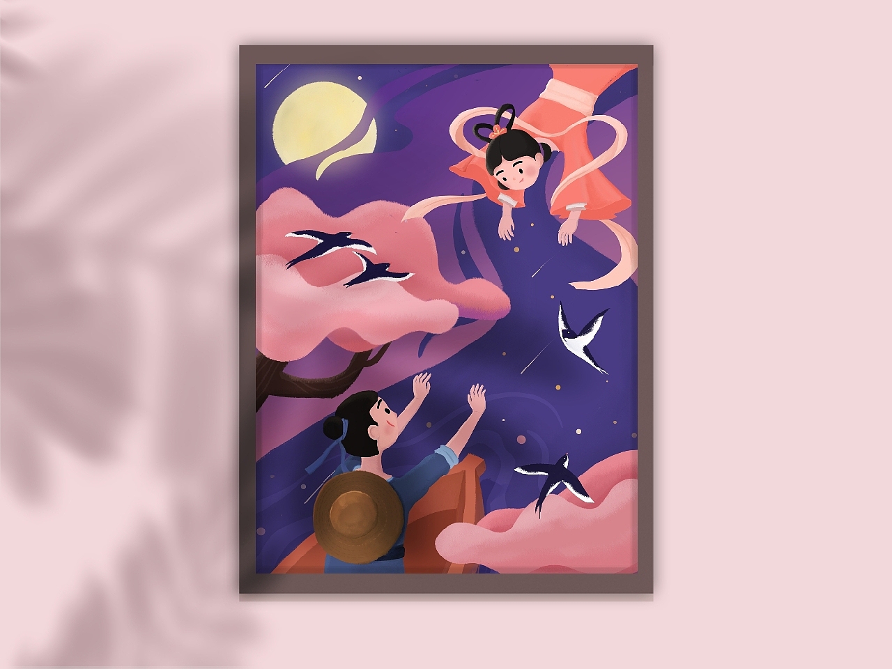 七夕节日插画（图ZMjIwNDAxNjY4） - 创作习作 - 站酷设计师YiktoneAU原创素材 - 站酷ZCOOL