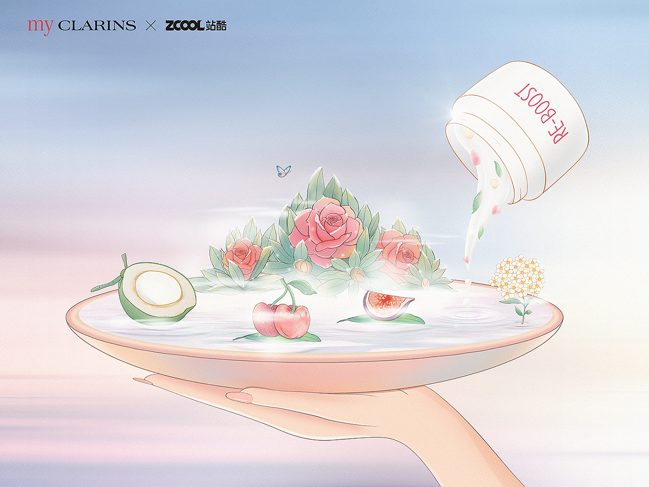 站酷 x 娇韵诗 #my CLARINS 寻找天然好食肌 插画海报（图ZMjk2NjgyMjgw） - 海报 - 站酷设计师紫安钰原创素材 - 站酷ZCOOL