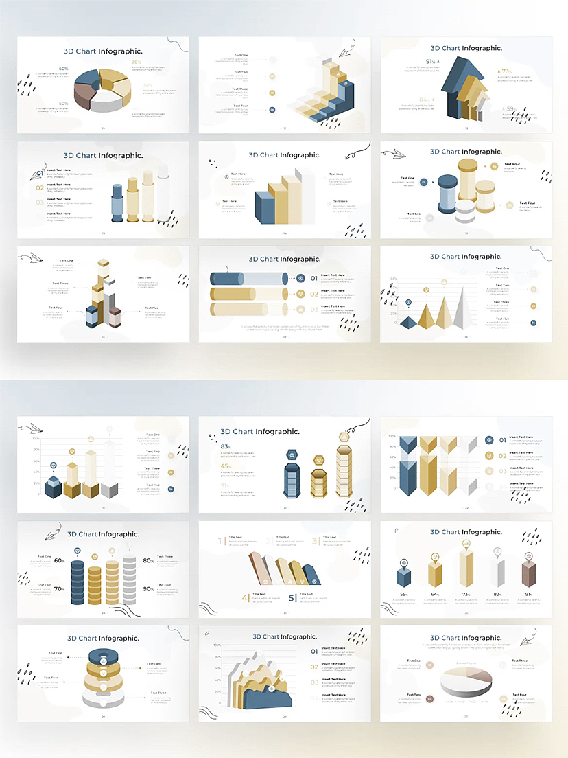 财务数据分析年计划总结图形图表PPT模板