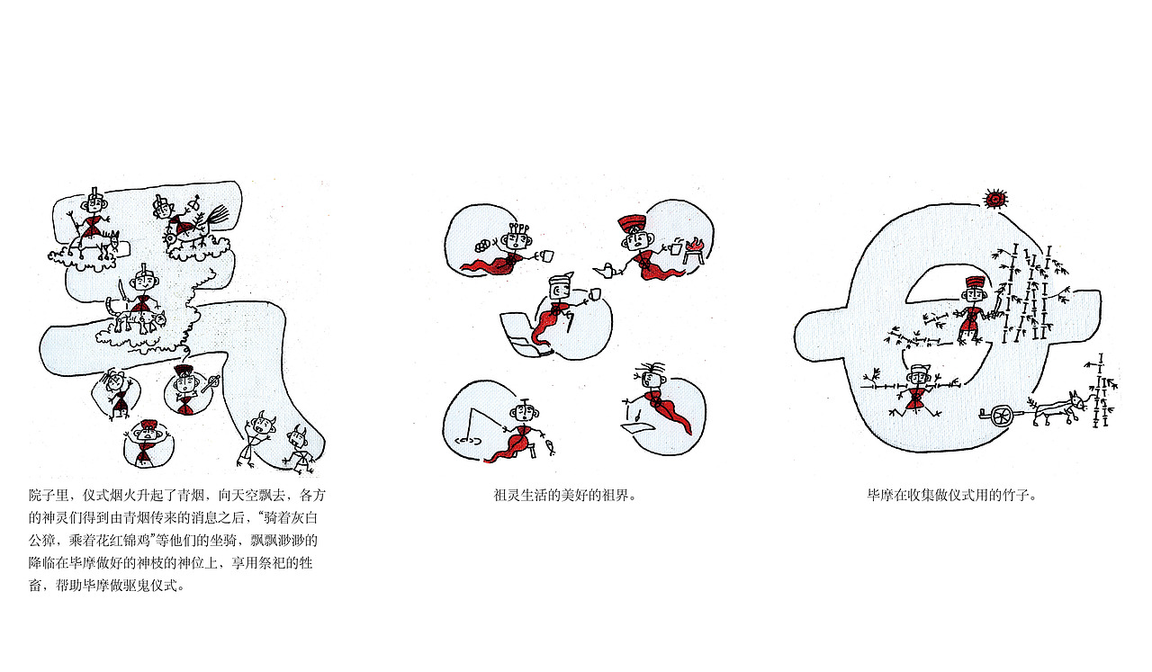 毕业设计——《古彝文与毕摩绘画组合设计》（图ZMTY4MTE4ODU2） - 字体/字形 - 站酷设计师巴橘大兔原创素材 - 站酷ZCOOL