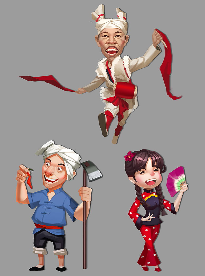 棋牌人物陕北农民