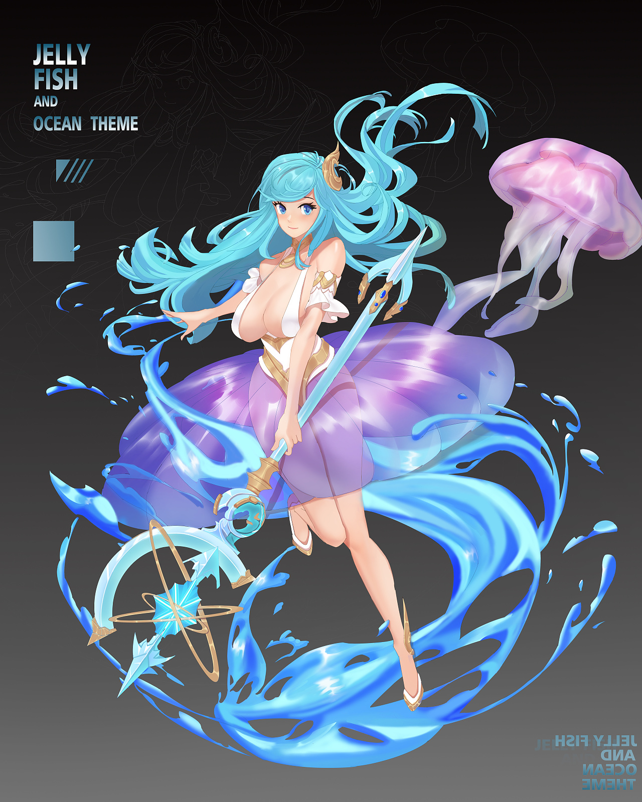 水母拟人角色立绘|插画|概念设定|杨梅子吖 - 原创作品 - 站酷 (zcool