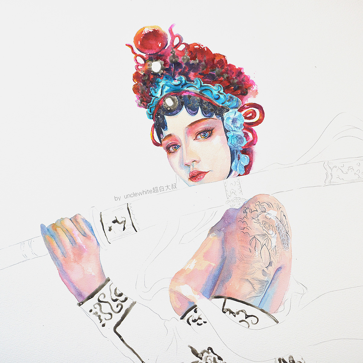 【水彩绘画】我心中的武旦