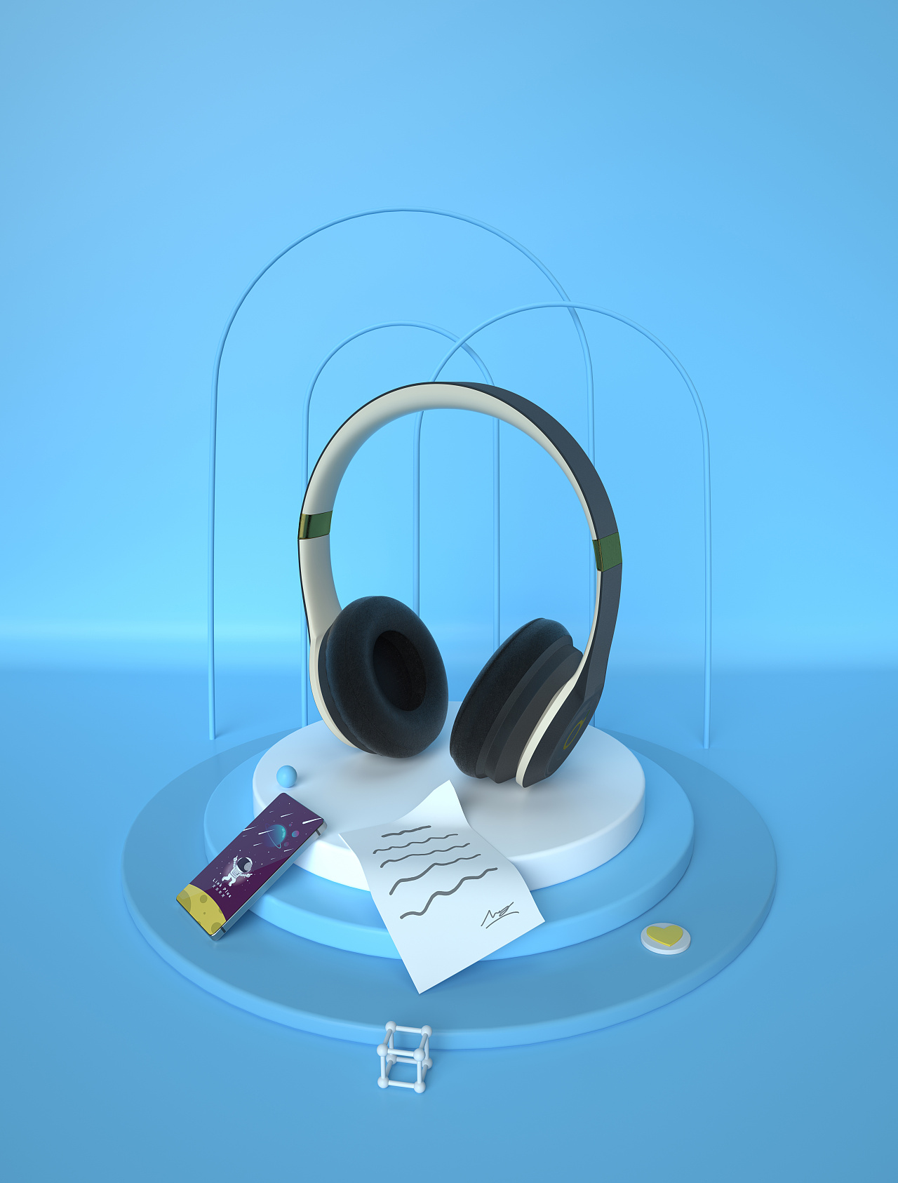 c4d建模-头戴式耳机场景