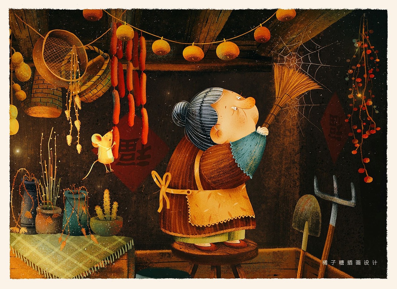 《春节系列插画》（图ZMTkxMzAxMDgw） - 商业插画 - 站酷设计师橘子糖插画原创素材 - 站酷ZCOOL