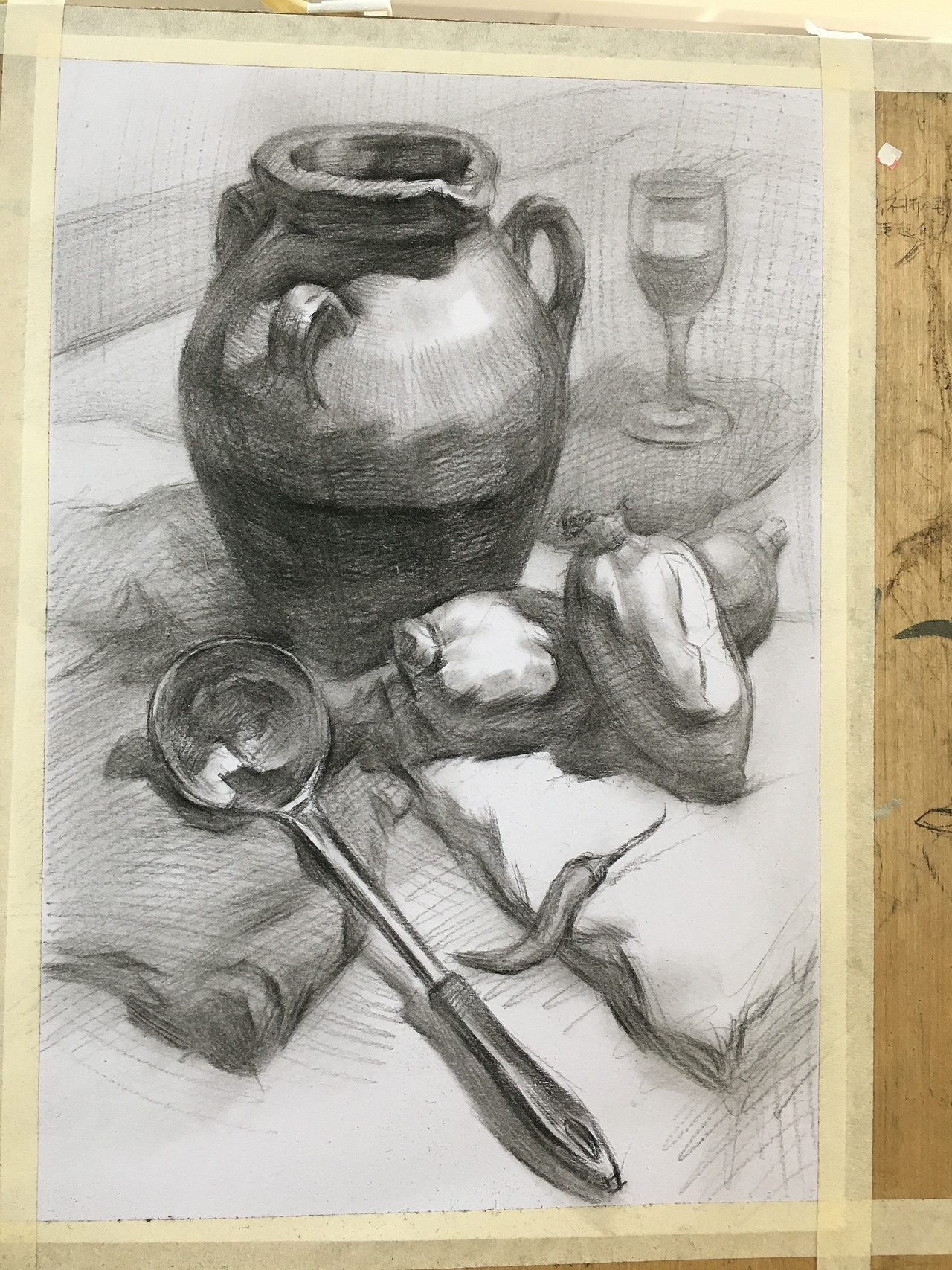 一组静物素描教学步骤