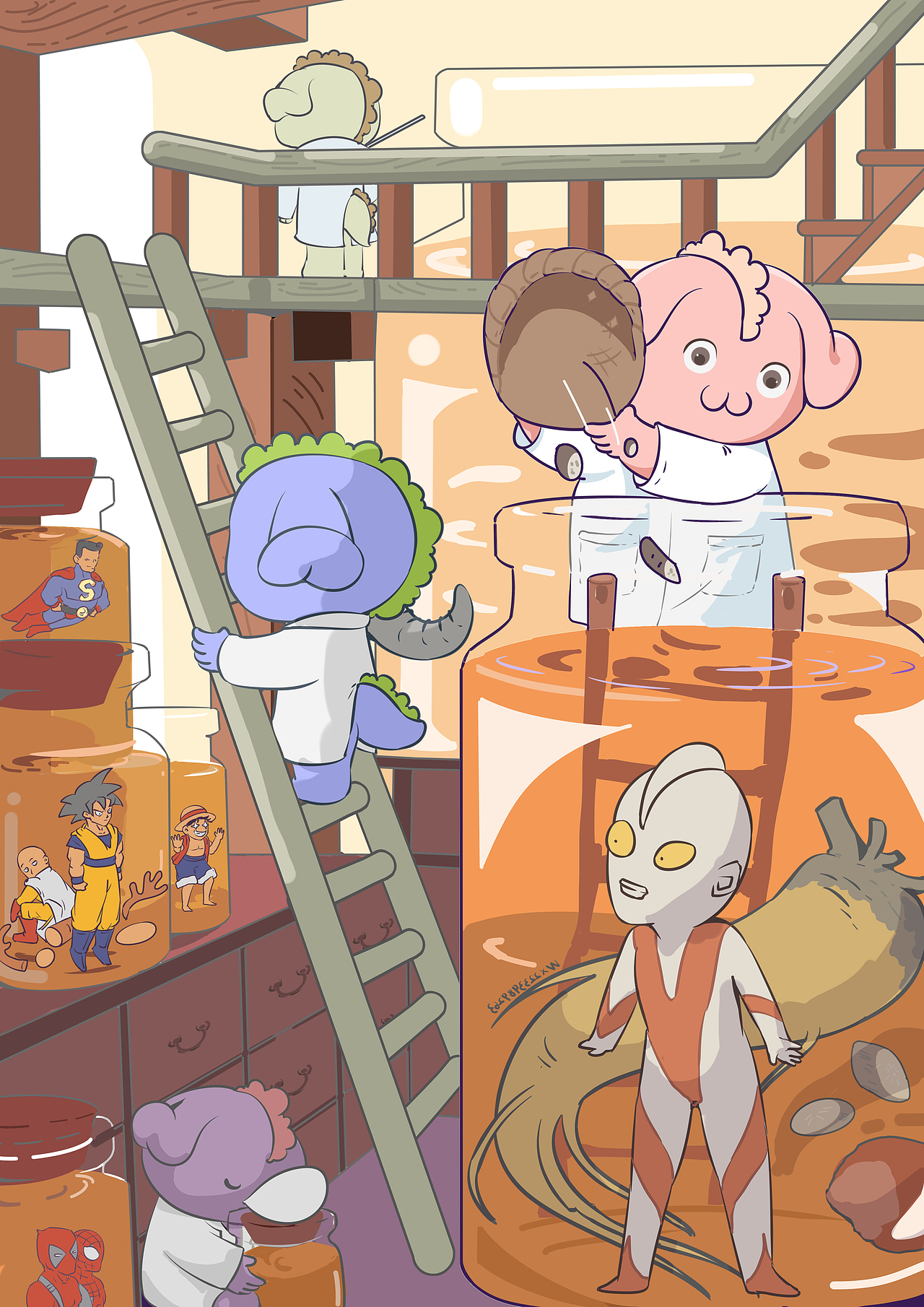 《泡药酒》（图ZMjM1NjcxNzU2） - 儿童插画 - 站酷设计师社百姿原创素材 - 站酷ZCOOL