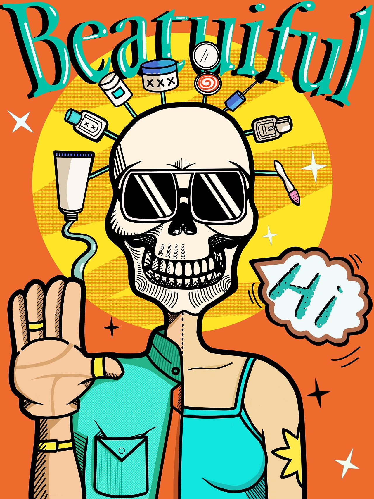 美丽|插画|新锐潮流插画|生姜和大葱 - 原创作品 - 站酷 (zcool)