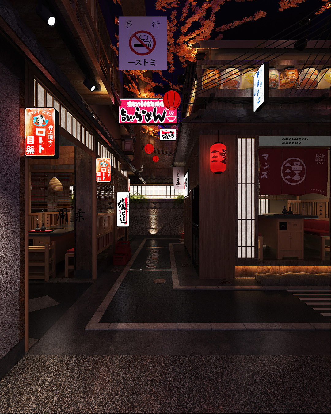 日料店设计/窄巷里的深夜食堂（图ZMjczODkzOTA0） - 酒店餐饮设计 - 站酷设计师柔柔很温柔原创素材 - 站酷ZCOOL