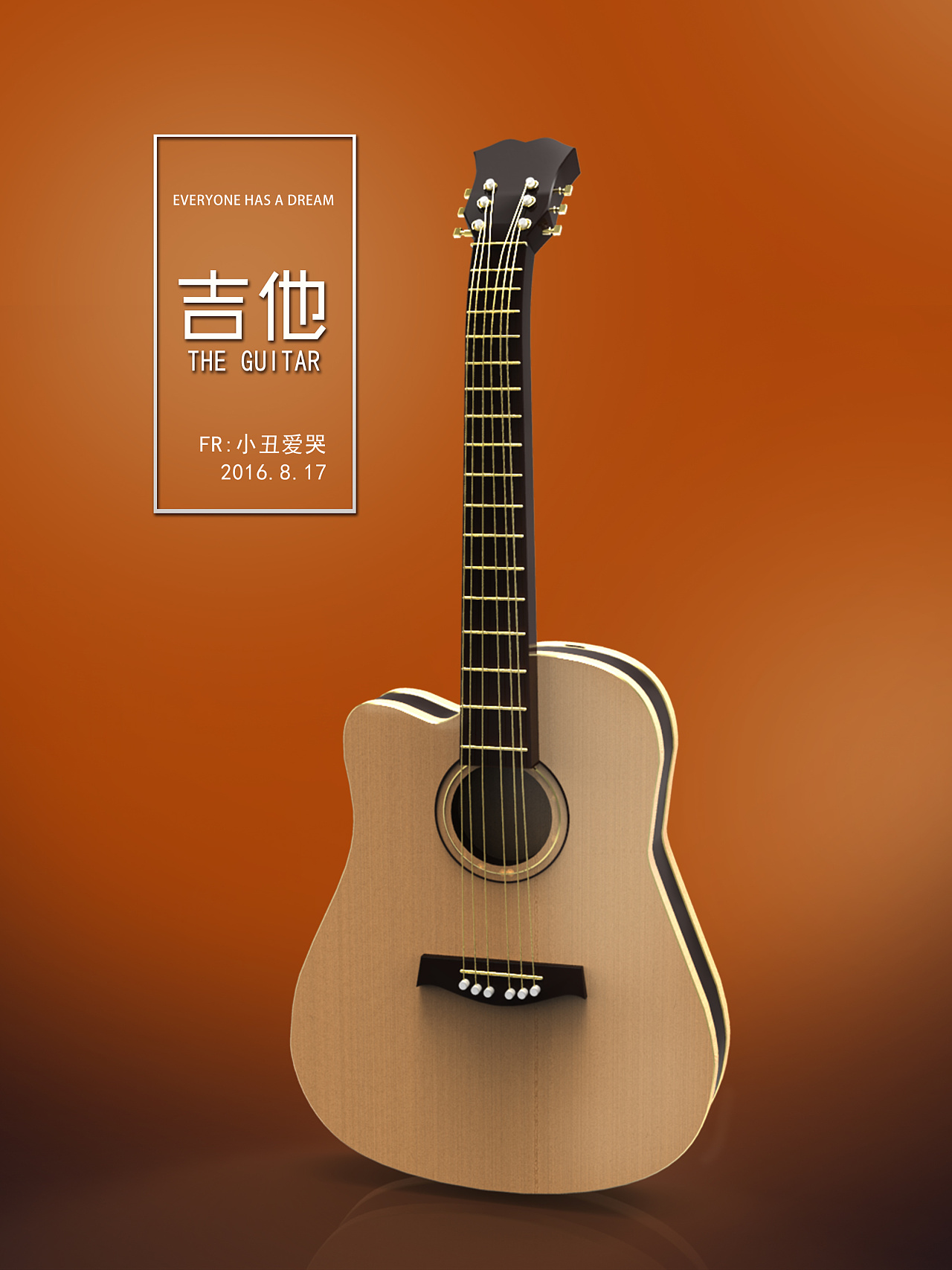 c4d练习-吉他(ks渲染)