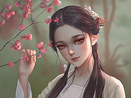 古風(fēng) 賞花 女