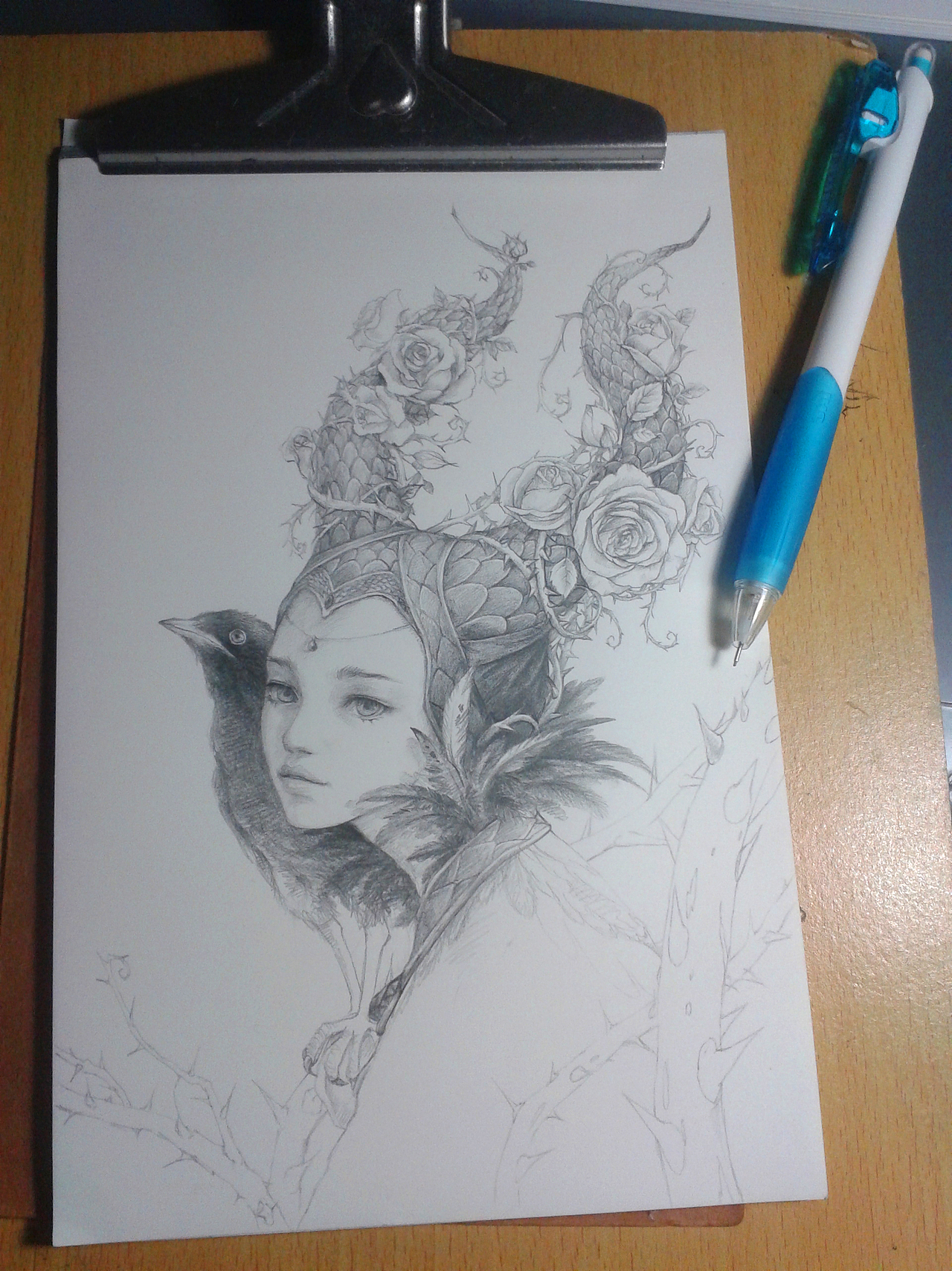 小果的本——沉睡魔咒（荆棘玫瑰）（图ZMTc3NzcwMDg=） - 创作习作 - 站酷设计师小果插画原创素材 - 站酷ZCOOL