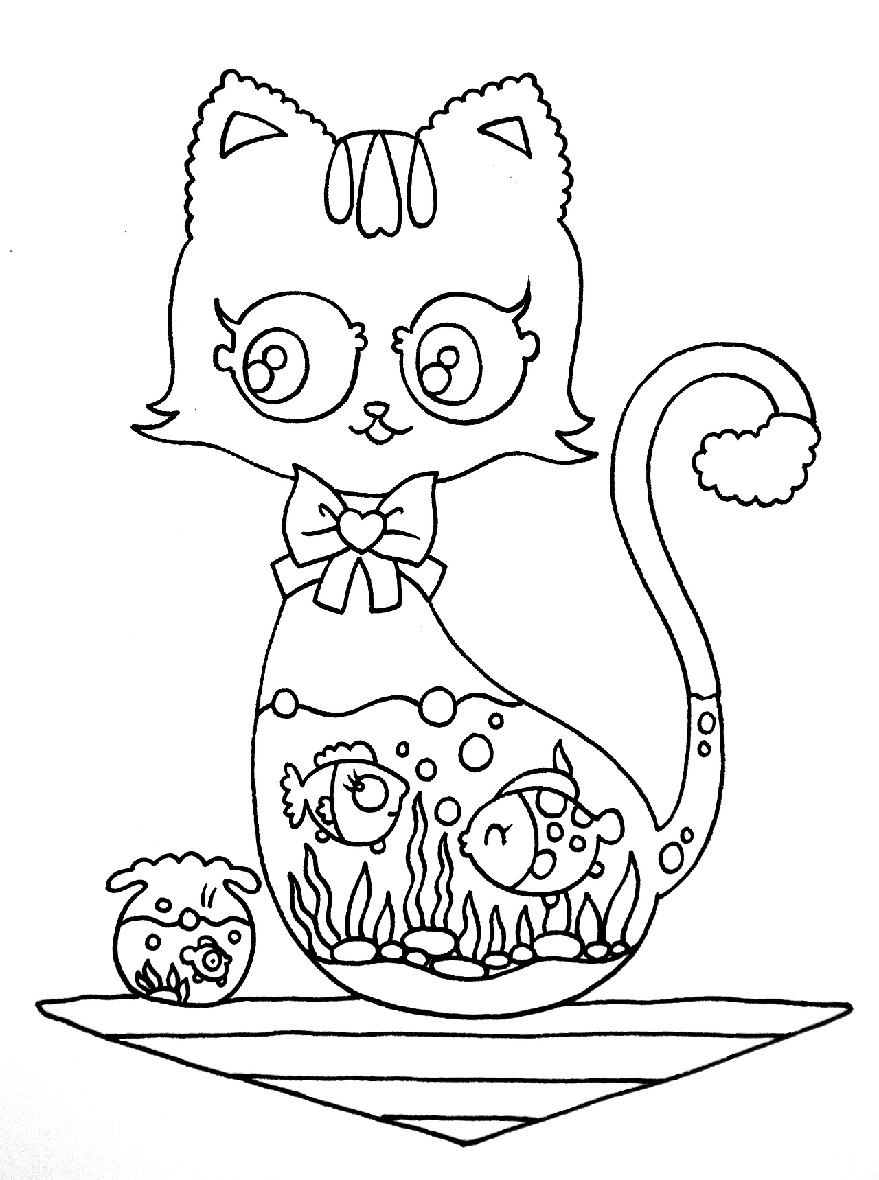 儿童创意线描 基础篇 画个鱼缸猫（图ZMTEzNzM0Nzcy） - 儿童插画 - 站酷设计师慧玲66原创素材 - 站酷ZCOOL